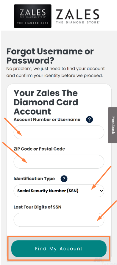 Zales Credit Card Account Number